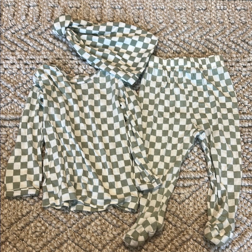 Solly Checkered Baby Outfit Set, Size 3-6M